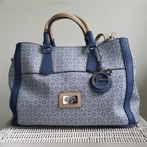 Guess Satchel- Blue with Tan